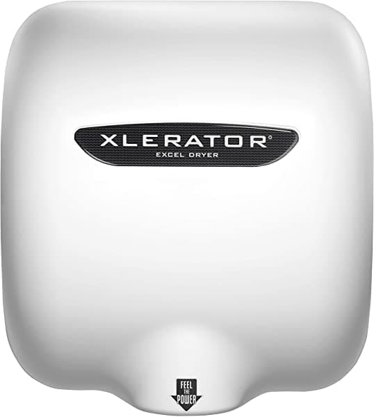 Excel Dryer Xlerator Xl-Bw 1.1N - Secador De Mano Comercial De Alta Velocidad Cubierta Térmica Blanca Sensor Automático Montaje En Superficie Boquilla De Reducción De Ruido Créditos Leed 110/120 V