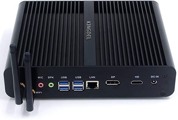 Kingdel NC860 - Mini PC Sin Ventilador Computadora De Escritorio Delgada Intel i7-8550U 8va Gen. 4 Núcleos CPU GB DDR4 RAM GB SSD 4K 4096x2304 HDMI DP WiFi Carcasa De Metal Windows 10 Pro ‎NC860-8550U