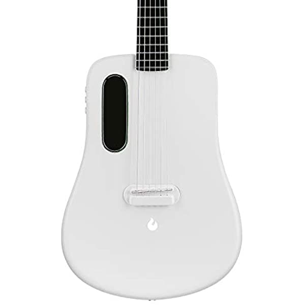 Lava Me 2 36 Pulgadas Fibra De Carbono Guitarra Electroacústica Con Efectos Con Púas Estuche Rígido (FreeBoost-Blanco)