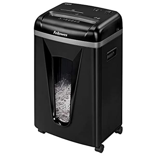 Fellowes 450M 9 Hojas De Papel Microcurado Y Trituradora De Tarjeta De Crédito Con Silentshred (4074001) Negro