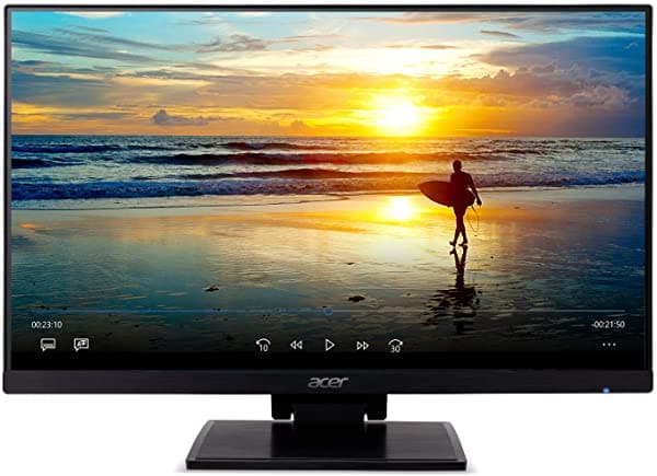 Acer Ut241Y Bmiuzx Monitor De Pantalla Táctil Ips Full Hd (1920 X 1080) De Marco Cero Con Soporte Inclinable De Doble Bisagra (Usb 3.1 Tipo C Puertos Hdmi Y Vga) Negro