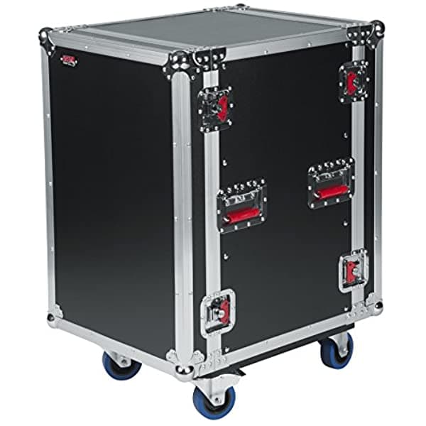 Gator Carcasas G-Tour Audio Road Rack Con Ruedas Resistentes Y Accesorios De Grado De Giro Profundidad De Estantería De 17 Pulgadas 16U (G-Tour 16U Cast)