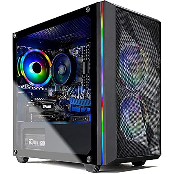 Skytech Chronos Mini - Computadora De Escritorio Para Videojuegos - Amd Ryzen 5 3600 3.6 Ghz Gtx 1650 4G 500Gb Ssd 8G 3000 Ventiladores Rgb Ac Wifi Windows 10 Home 64-Bit ST-CHRONOSM-0269-AM