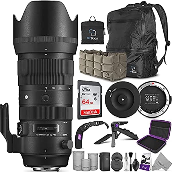 Sigma Lente Deportiva F/2.8 Dg Os Hsm De 2.756-7.874 In Para Canon Ef + Sigma Usb Dock Con Accesorio Avanzado De Foto Altura Y Paquete De Viaje