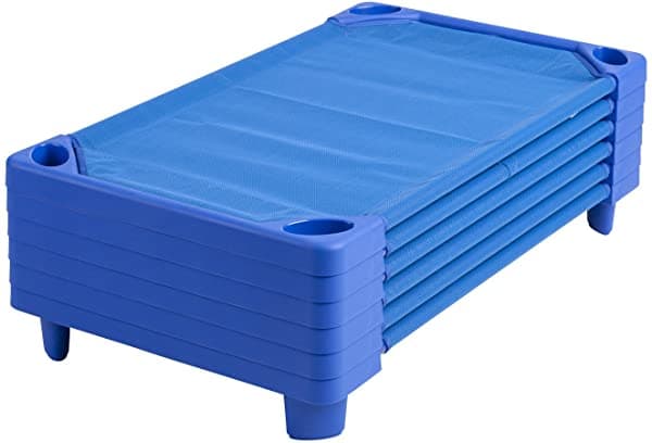 Ecr4Kids Streamline Children'S Obsime Cot De Dormir Apilable Para Niños 52 "L X 23" W Ensamblado Azul (Conjunto De 6) ELR-16117