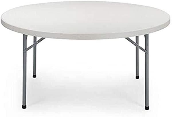 Eventstable Titanpro - Mesa Plegable De Plástico Resistente Para Exteriores Mesa Plegable Ligera Para Bodas Cócteles Fiestas Patios - Redondo De 60 Pulgadas Paquete De 10 Unidades