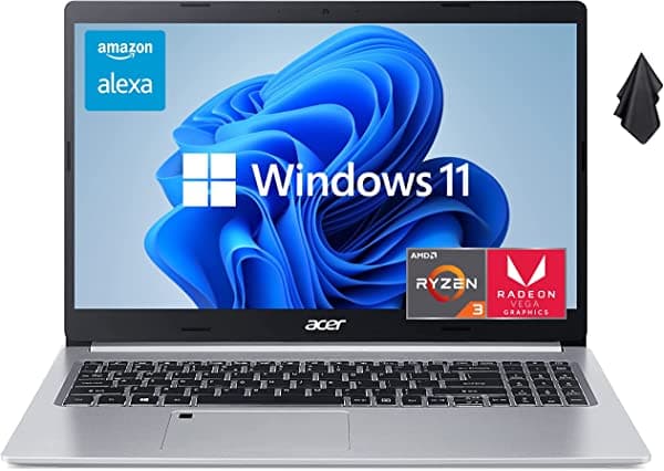 Acer Aspire 5 Slim Laptop 2022 Ips Full Hd De 15.6 Pulgadas Procesador Amd Ryzen 3 3350U Quad-Core 8 Gb Ddr4 Ram 256 Gb Ssd Intel Wifi 6 Kb Retroiluminado Lector De Huellas Dactilares Amazon Alexa Windows 11