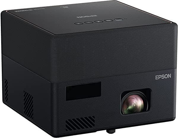 Epson EpiqVision Mini EF12 Proyector Láser Inteligente, HDR, Android TV, 3LCD, Full HD 1080p, 1000 lúmenes, Sonido Yamaha, Negro