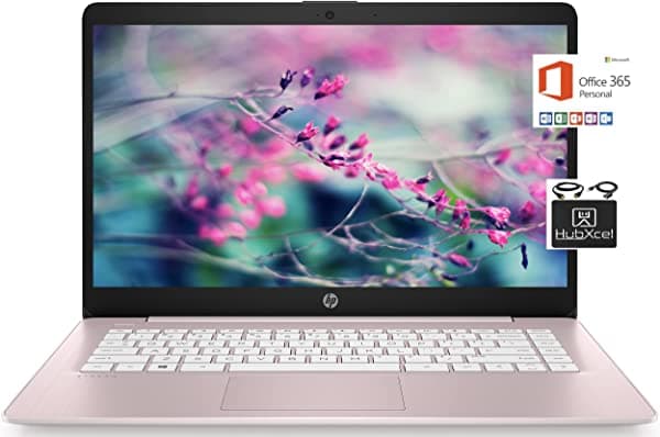 Computadora Portátil Hp De 14 Pulgadas Hd 2021 Intel Celeron N4000 Hasta 2.6 Ghz 4 Gb Ddr4 64 Gb De Almacenamiento Emmc Wifi Webcam Hdmi Bluetooth 1 Año De Microsoft 365 Windows 10 S Rosa + Cables Hubxcel HP 14 inch laptop