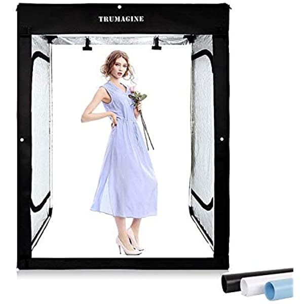 TRUMAGINE Kit De Tienda De Campaña De Fotografía Profesional De 47 X 39 X 78 Pulgadas Con 3 Colores De Fondo Y Bolsa De Transporte