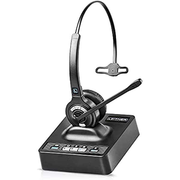 Leitner Lh370 - Auriculares De Oficina Dect Inalámbricos Con Bluetooth Para Teléfono De Escritorio Computadora Y Dispositivo Bluetooth - Funciona Con