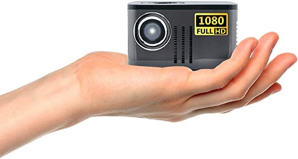 Aaxa P7 Mini Proyector Con Batería Resolución Nativa De 1080P Proyector Portátil Led De 30.000 Horas Bt 4.0 Reproductor Multimedia Integrado Para Negocios Y Cine En Casa KP-750-01