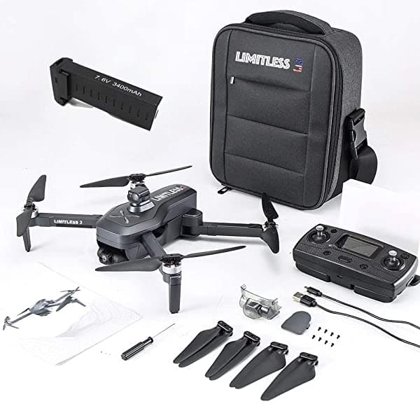 Drone-Clone Xperts Drone X Pro Limitless 3 - Dron con Cámara y GPS 4K UHD para Adultos con Evo Obstáculo Gimbal de 3 Ejes con Funciones de Retorno Automático a Casa Seguimiento Largo Tiempo de Vuelo Largo Rango de Control 5G WiFi FPV Live Video EIS y Estabilización Superior (con Estuche de Viaje)