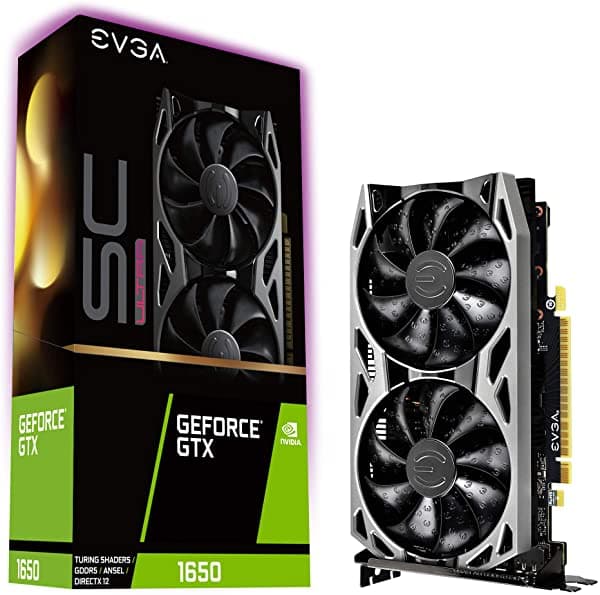 Evga Geforce Gtx 1650 Sc Ultra Gaming 04G-P4-1057-Kr 4Gb Gddr5 Ventilador Dual Placa De Retroceso De Metal