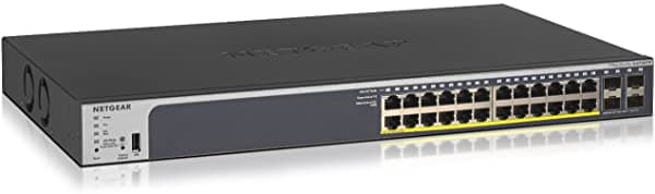Netgear 28 Puertos Gigabit Ethernet Smart Managed Pro Poe Switch (Gs728Tp) - Con 24 X Poe+ 190W 4 X 1G Sfp Montaje En Rack Y Protección De Por Vida Prosafe GS728TP-200EUS