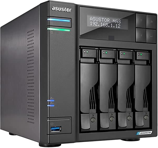 Asustor Lockerstor 4 | As6604T | Almacenamiento Conectado En Red | Quad-Core De 20 Ghz Dos Puertos De 25 Gbe Tres Puertos 32 Usb 4 Gb Ram Ddr4 Salida Hdmi2.0A (4 Bahías Sin Disco Nas) 90-AS6604T00-MD30