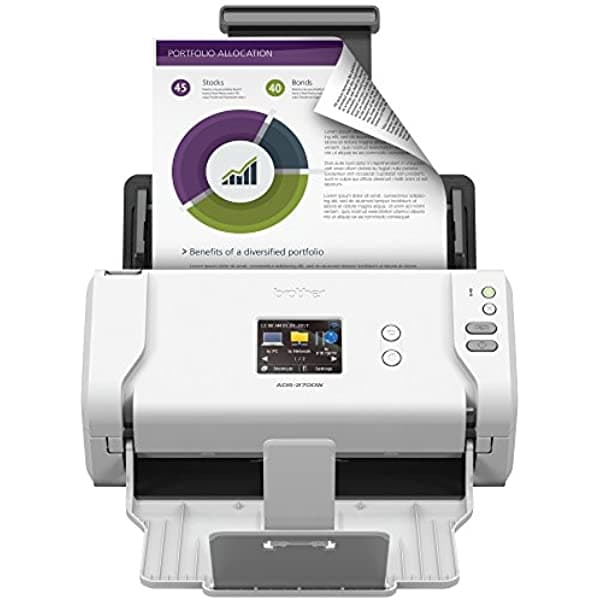 Escáner De Documentos De Escritorio Inalámbrico De Alta Velocidad Brother Blanco ADS2700W