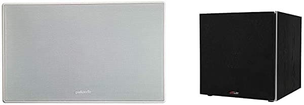 Polk Audio 255C-Rt Altavoz De Canal Central En Pared (2) Controladores De 5.25 Pulgadas Y Subwoofer De Audio Psw10 De 10 Pulgadas Con Amplificador De Alta Corriente Y Filtro De Paso Bajo Hasta 100 Vatios Graves Grandes A Un Gran Valor