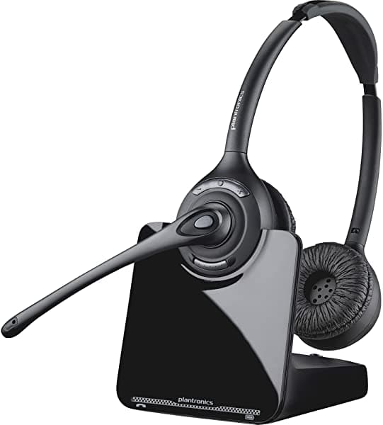 Plantronics Pl-Cs520 - Sistema De Auriculares Inalámbricos Binaurales Color Negro Y Plateado