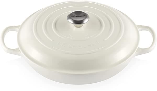Le Creuset Braiser Signature De Hierro Fundido Esmaltado 3.5 Cuartos De Galón Color Blanco LS2532-3016SS