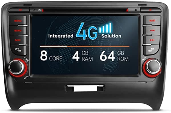 Xtrons Android 10 Estéreo para Auto Radios Reproductor de DVD Doble Din Octa Core 4G RAM 64G ROM Navegación GPS 7" Pantalla Táctil Unidad Principal Soporte Qualcomm Bluetooth Android Auto OBD DVR Cámara de Retroceso para Audi TT MK2 MA70ATT