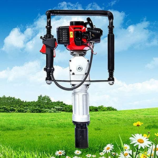 DYRABREST Conductor De Poste A Gas 52Cc De 2 Tiempos De Gasolina Del Motor De Empuje Del Conductor De Pila De 2.3Hp Pila De Gasolina Del Motor De Empuje De La Cerca De Granja Martillo Empuje La Pila Ligera