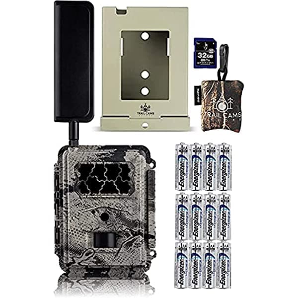 HCO Outdoor Products Spartan Gocam 4G Lte Cámara Inalámbrica Con Baterías Tarjeta Sd Caja De Seguridad Y Limpiador De Pantalla De Microfibra Spudz (At&T) FUS-SB122
