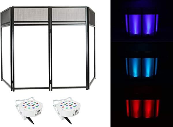 Rockville Rockbooth Outdoor Patio Party Pro Dj Booth Fachada+2 Scrims+2 Luces ROCKBOOTH+(2) BATTERY PAR 50 WH Backyard