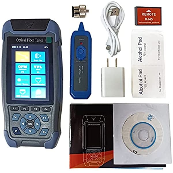 D Yedemc Pro-Mini Otdr Reflectómetro De Fibra Óptica (Conector Apc) Con 9 Funciones Vfl Ols Opm Mapa De Eventos 24Db Para 39.8 Mi Cable De Fibra Ethernet Tester Rj45 YD-3000-APC