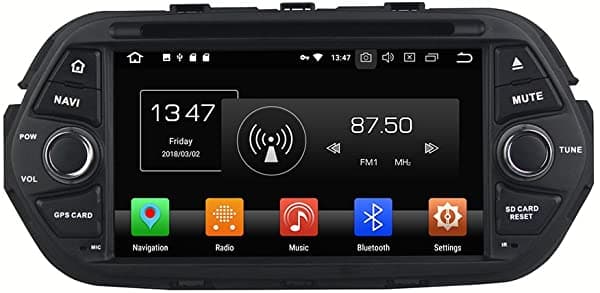KUNFINE Android 9.0 Octa Core 4 GB RAM DVD GPS Navegación Multimedia Reproductor Estéreo para Auto para Fiat Egea 2016 Control de Volante 3G WiFi Bluetooth ‎KF-V3455Q
