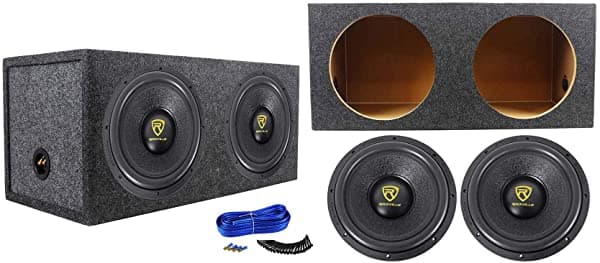 (2) Rockville W12K9D2 12" 8000 Vatios Subwoofers De Coche + Caja De Sub-Caja Sellada (2) W12K9D2+RD12+K2