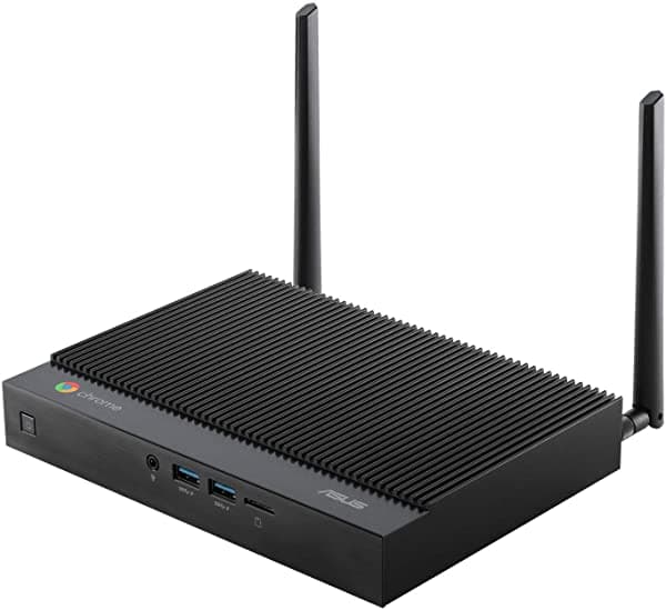 Asus Chromebox De Aluminio Sin Ventilador Con Celeron 5205U 4 Gb De Ram Almacenamiento Emmc 32G Hdmi Dual Rs232 Legacy Interruptor De Alimentación Extendido Gigabit Lan Wifi 6 Lector De Tarjetas Microsd Montaje Vesa So Cromado CHROMEBOX4-FC017U