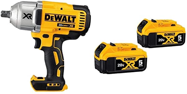 Dewalt Dcf899B 20V Max Xr Sin Escobillas De Alto Par 1/2" Llave De Impacto Con Yunque De Retención (Solo Herramienta) Y Batería De 20V Max Xr 20V 5.0-Ah Paquete De 2 (Dcb205-2)