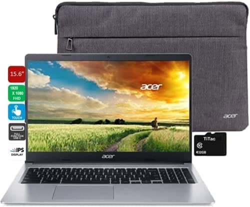 2021 Acer Chromebook 315 Notebook 15.6" Full HD 1080P Pantalla IPS Procesador Intel Celeron N4020 (Hasta 2.8 Ghz) 4Gb Ram 64Gb eMMC Webcam BT USB Tipo C Chrome OS + Accesorio Titac Acer Touchscreen 315 Chromebook