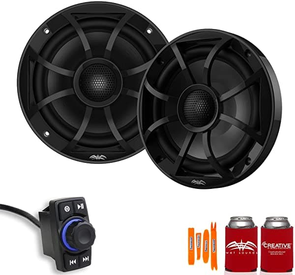 Wet Sounds Ssv Mrb2R - Sistema De Audio Con Interruptor Basculante Bluetooth Amplificador De 200 Vatios Con 1 Par De Altavoces Coaxiales Recon 6-Bg De 6.5 Pulgadas WSBDL200915-01