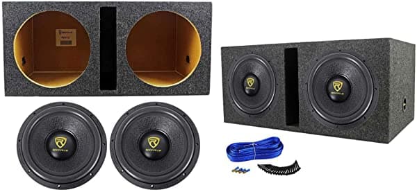 2 Rockville W12K9D2 12 8000 Vatios Subwoofers + Recinto De Caja Submarina Ventilada (2) W12K9D2+RDV12+K2