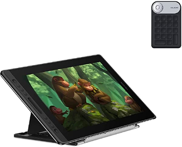 Huion Kamvas Pro 16 Gráficos Dibujo Tableta Y Huion Mini Keydial Kd100 Control Remoto Inalámbrico Express