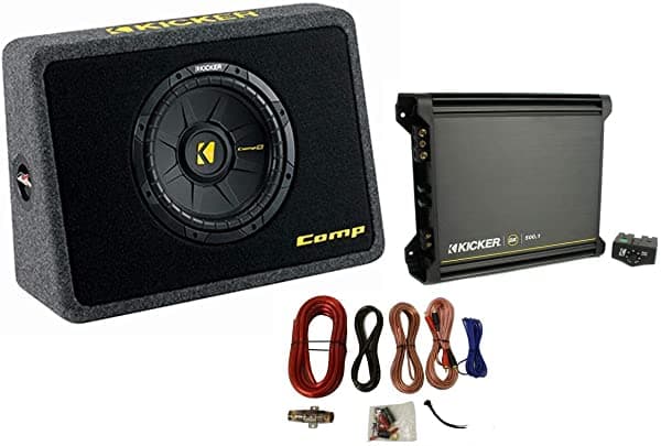 Kicker 40Tcws104 10" 600W Subwoofer Sub+Caja+Amplificador+4 Ga Amp Kit