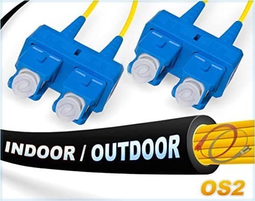 Fibercablesdirect - Cable De Conexión De Fibra Sc Os2 Sc Sc De 656.2 Ft | Exteriores Dúplex 9/125 Sc A Sc Singlemode Jumper 656.2 Ft (656.16 Pies) | Opciones De Longitud 1.6-984.3 Ft | Sc-Sc Dx Modo Único En Interiores Y Exteriores Negro FCDUS263v9084