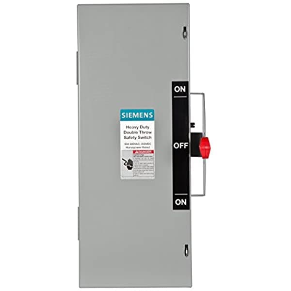 Siemens Dtnf361 30-Amperio 3 Polo 600 Voltios 3 Cables No Fusionados Interruptores De Seguridad De Doble Tiro