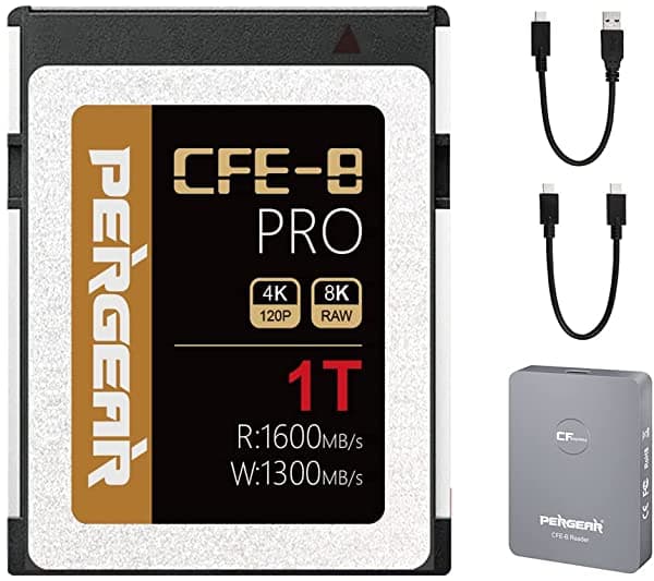 Pergear Tarjeta De Memoria Cfexpress Tipo B De 1 Tb Con Lector Velocidad De Flujo Estable De Hasta 1600 Mb/S Para Cámara Canon Nikon Panasonic