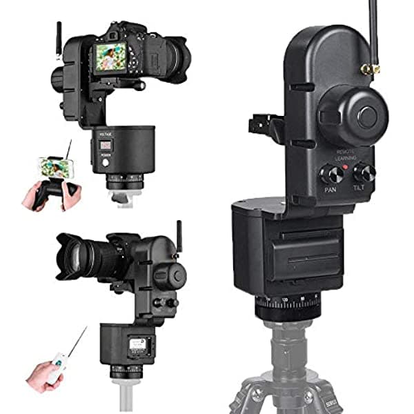 Serounder Cabezal De Inclinación Motorizado Profesional 360 Grados 131.2 - 164.0 Ft Mando A Distancia Cabeza De Sartén Electrónica Para Trípode De Grúa Para Cámara Dslr Carga De Hasta 6.6 Lbs Serounderucfqibyedo