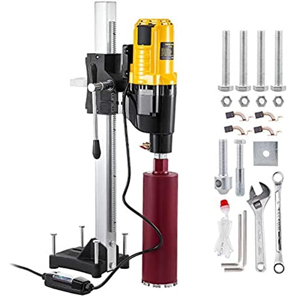 Vevor Core Drill Machine 305 Mm 12 Pulgadas Core Drill Rig Potente Robusto Diamante Concreto Core Drill 110 V 500 R/Min Core Drill Rig Con Soporte Herramienta Mojado Seco Hormigón Bloque Perforación 4800 W Core Drill Machine 8022