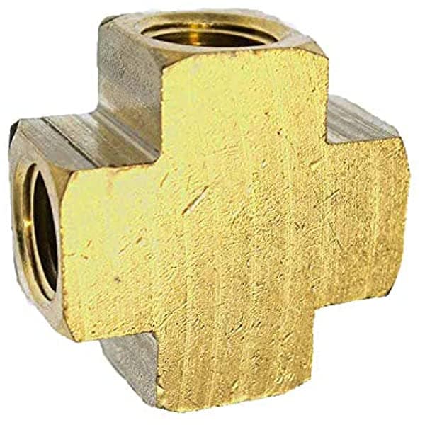 Interstate Pneumatics Fp66X Accesorio Cruzado De Latón 3 8 Pulgadas Npt 4 Puertos De Conexión De 50