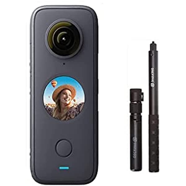 Insta360 One X2 Cámara De Acción Impermeable De 360 Grados 5.7K 360 Estabilización Pantalla Táctil Edición De Ia Transmisión En Vivo Cámara Web Control De Voz + Paquete De Tiempo De Bala