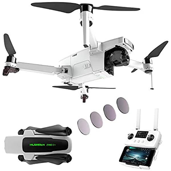 Hubsan Zino 2 Plus Drone con Gimbal de 3 Ejes 4K 60Fps UHD GPS FPV Video en Vivo RC Quadcopter para Adultos Transmisión de 9 Km Retorno Automático a Casa 35 Minutos de Tiempo de Vuelo