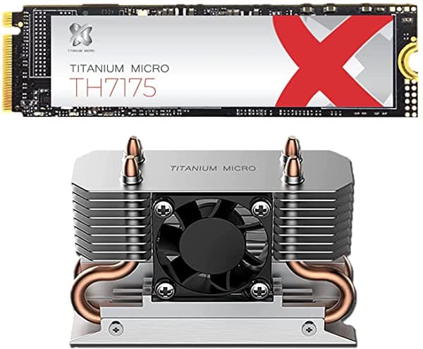 Titanium Micro Th7175 2Tb Pcie Nvme 4.0 Gen 4 M.2 2280 Ssd Interno Con Nitro Pro M.2 Nvme Disipador De Calor Con Ventilador De 1.181 In