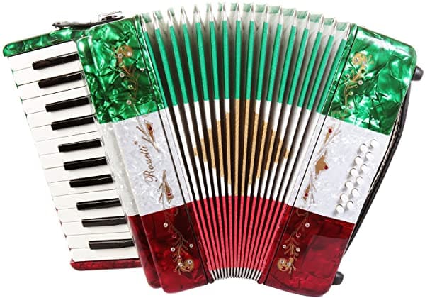 Rossetti Principiante Piano Acordeón 12 Graves 25 Teclas De Bandera De México ROS2512-MX