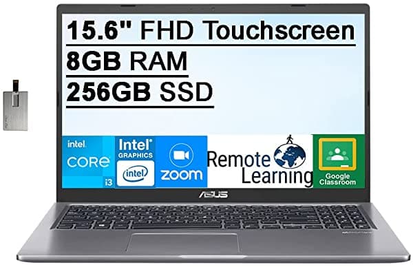 Asus Vivobook 15 2021 15.6 Pulgadas Fhd Pantalla Táctil Intel Core I3-1115G4 8 Gb De Ram 256 Gb Ssd Teclado Retroiluminado Gráficos Intel Uhd Cámara Web Vga Sonicmaster Audio Win 10S Gris Tarjeta Usb De 32 Gb