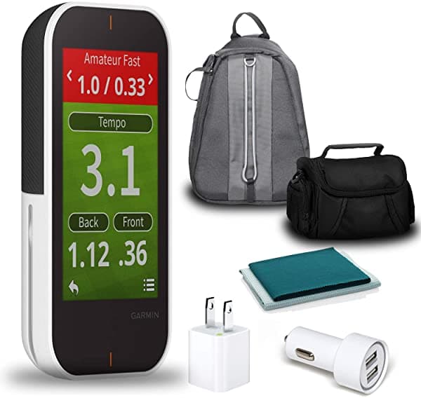 Garmin Approach G80 - Monitor De Golf De Mano Con Gps Y Lanzamiento Con Adaptador Usb De 2 Puertos Para Coche Adaptador De Pared Y Funda De Transporte De Protección 010-01914-00-AF323